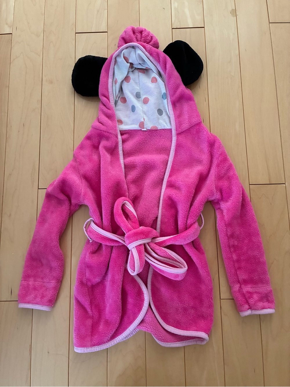 Minnie Mouse Toddler Plush Hooded Bathrobe with Ears
